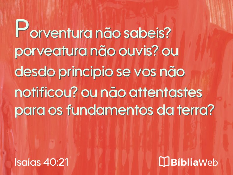 Isaías 40:21 em imagem para compartilhar