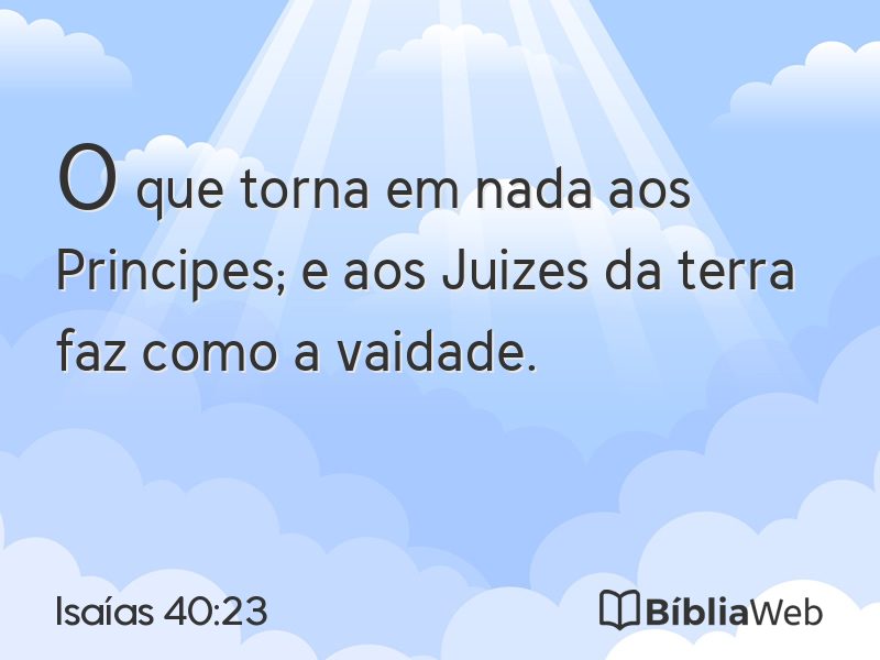 Isaías 40:23 em imagem para compartilhar