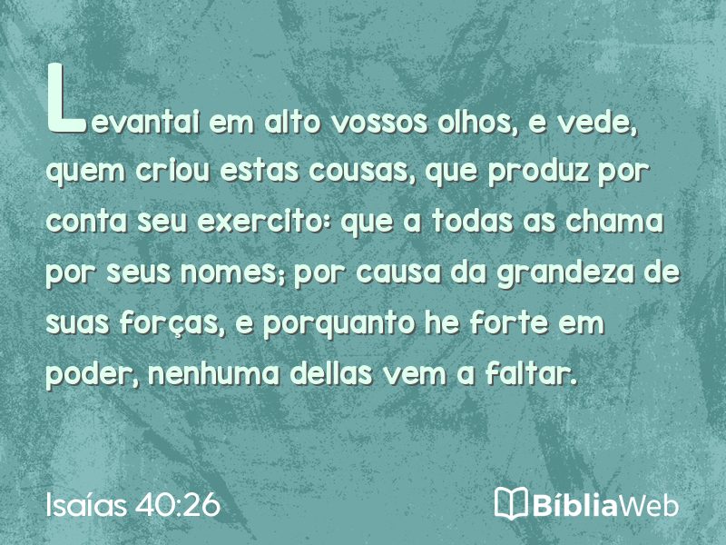 Isaías 40:26 em imagem para compartilhar