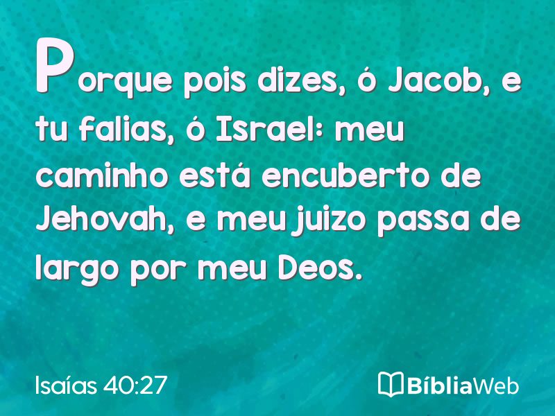Isaías 40:27 em imagem para compartilhar