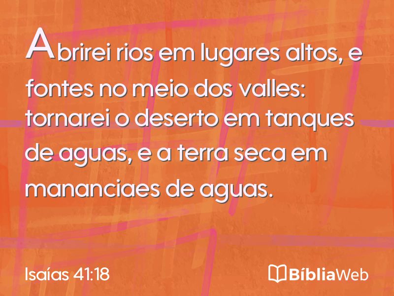 Isaías 41:18 em imagem para compartilhar