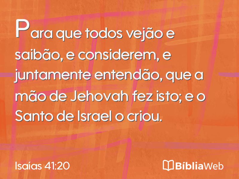 Isaías 41:20 em imagem para compartilhar