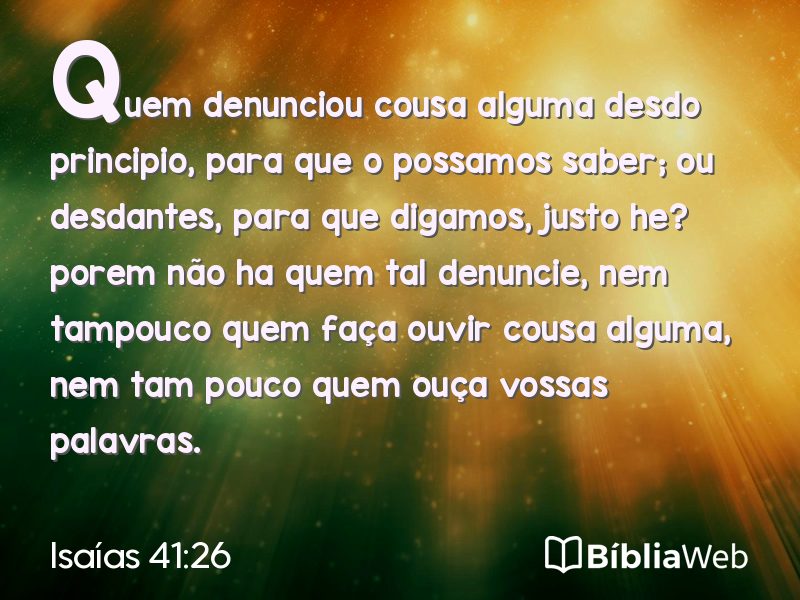 Isaías 41:26 em imagem para compartilhar