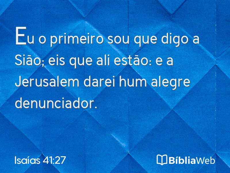 Isaías 41:27 em imagem para compartilhar