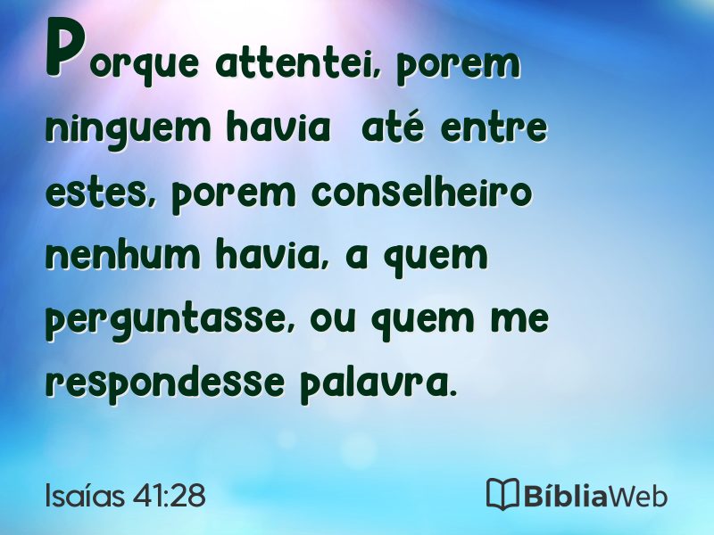 Isaías 41:28 em imagem para compartilhar