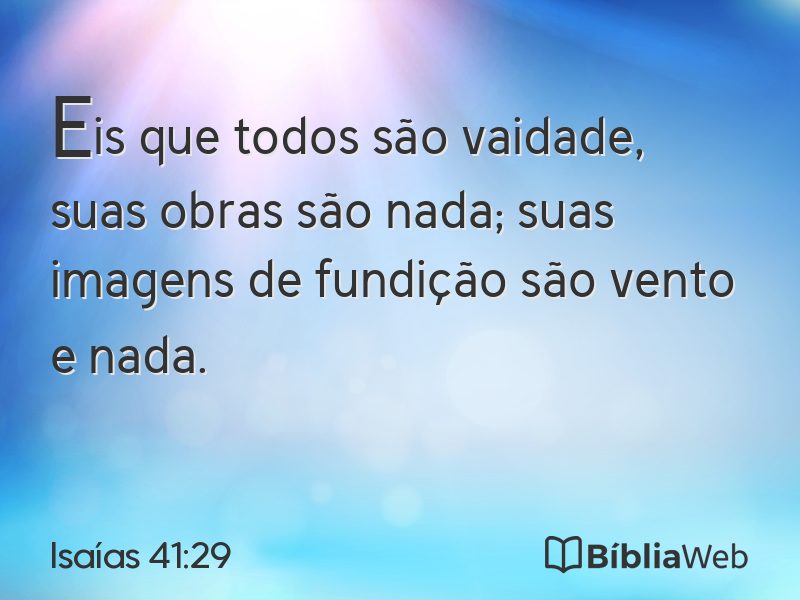 Isaías 41:29 em imagem para compartilhar