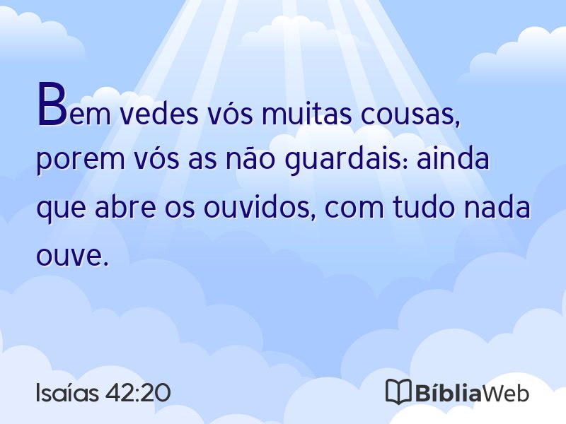 Isaías 42:20 em imagem para compartilhar