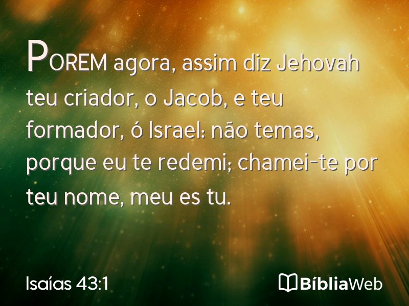 Isaías 43:1 em imagem para compartilhar