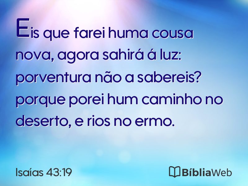Isaías 43:19 em imagem para compartilhar