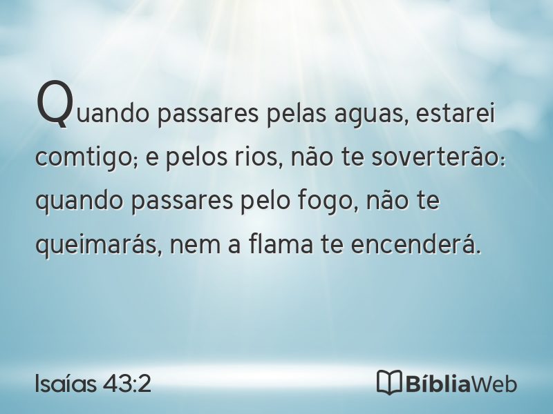 Isaías 43:2 em imagem para compartilhar