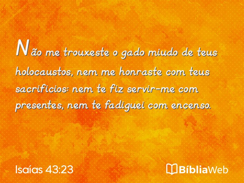 Isaías 43:23 em imagem para compartilhar
