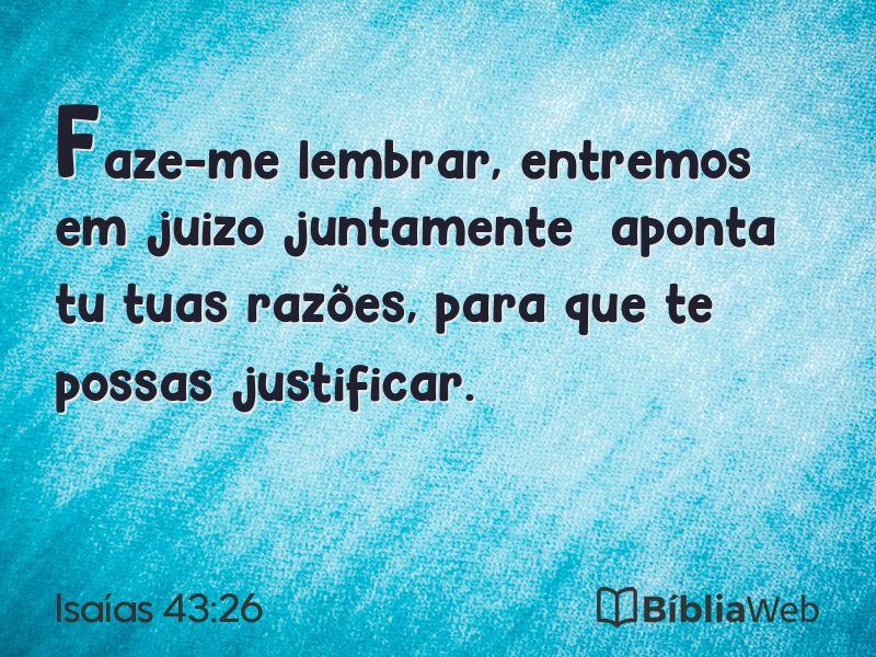 Isaías 43:26 em imagem para compartilhar