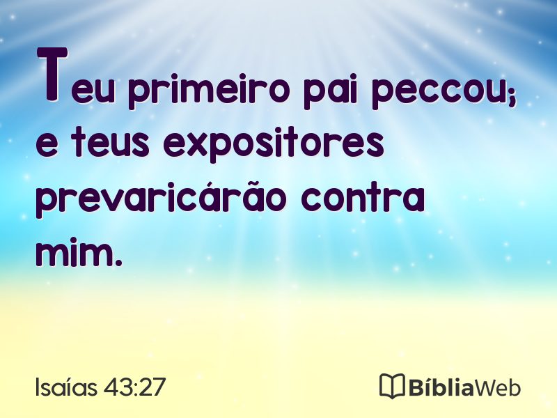 Isaías 43:27 em imagem para compartilhar