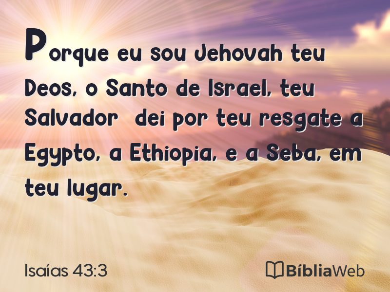Isaías 43:3 em imagem para compartilhar