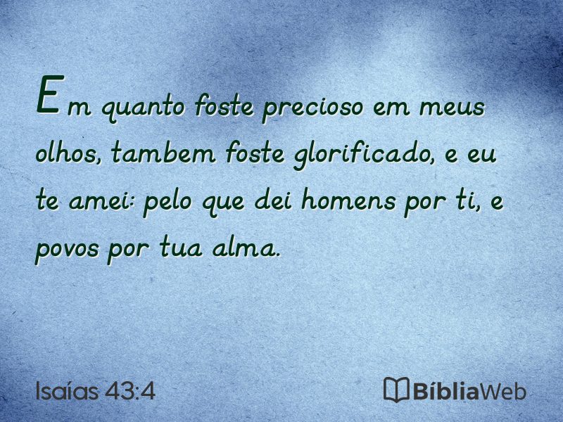 Isaías 43:4 em imagem para compartilhar