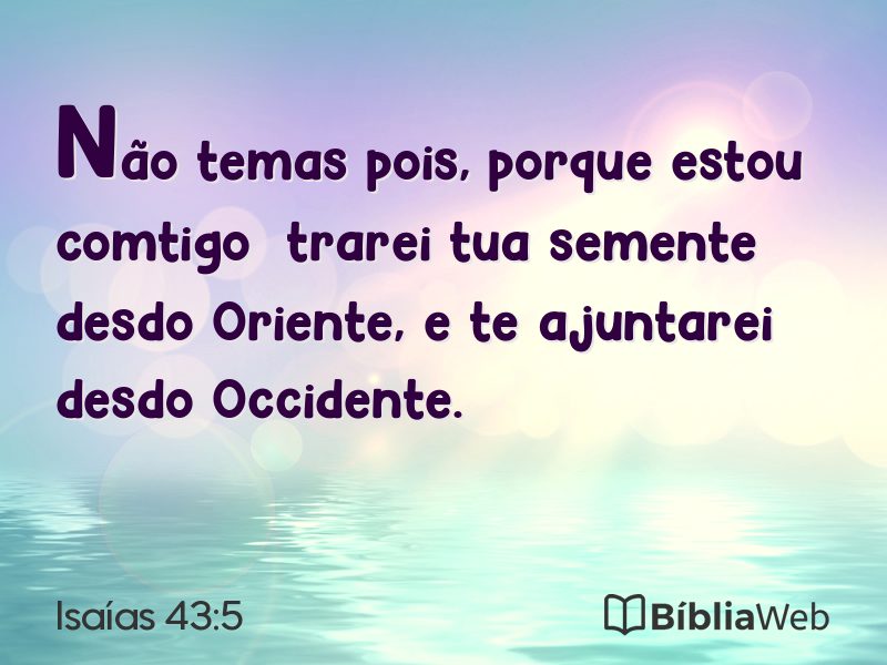Isaías 43:5 em imagem para compartilhar
