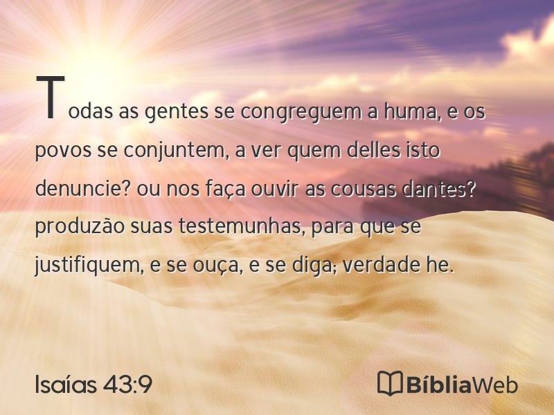 Isaías 43:9 em imagem para compartilhar