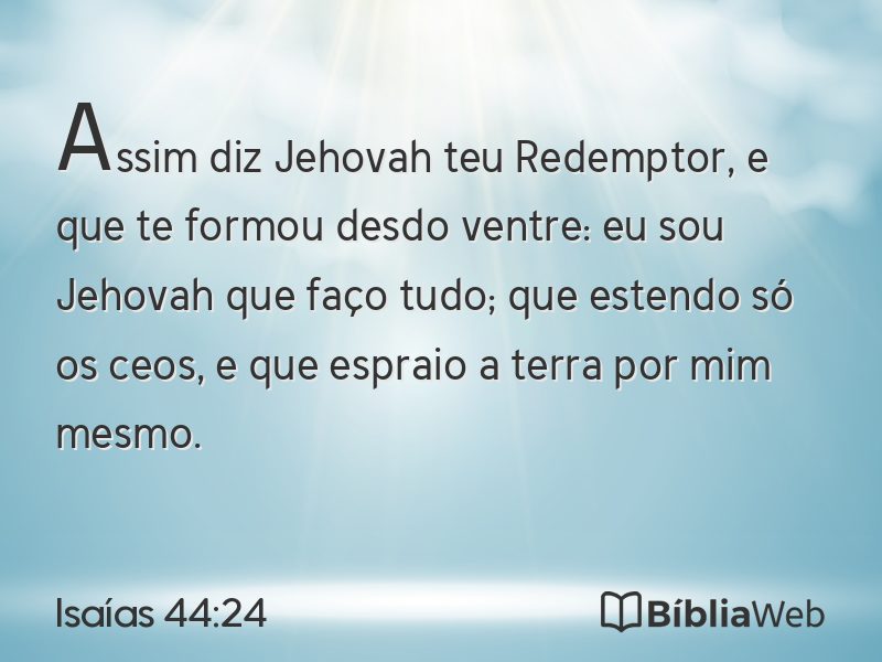Isaías 44:24 em imagem para compartilhar