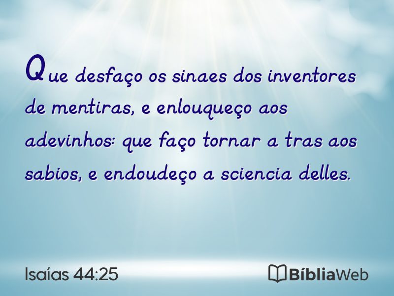 Isaías 44:25 em imagem para compartilhar