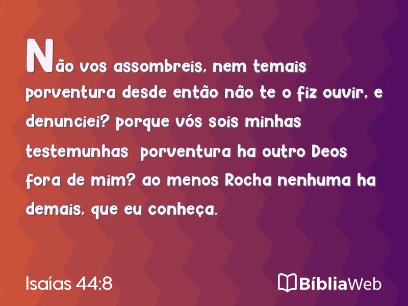 Isaías 44:8 em imagem para compartilhar