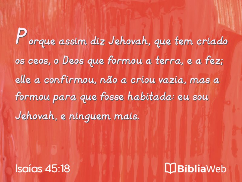 Isaías 45:18 em imagem para compartilhar