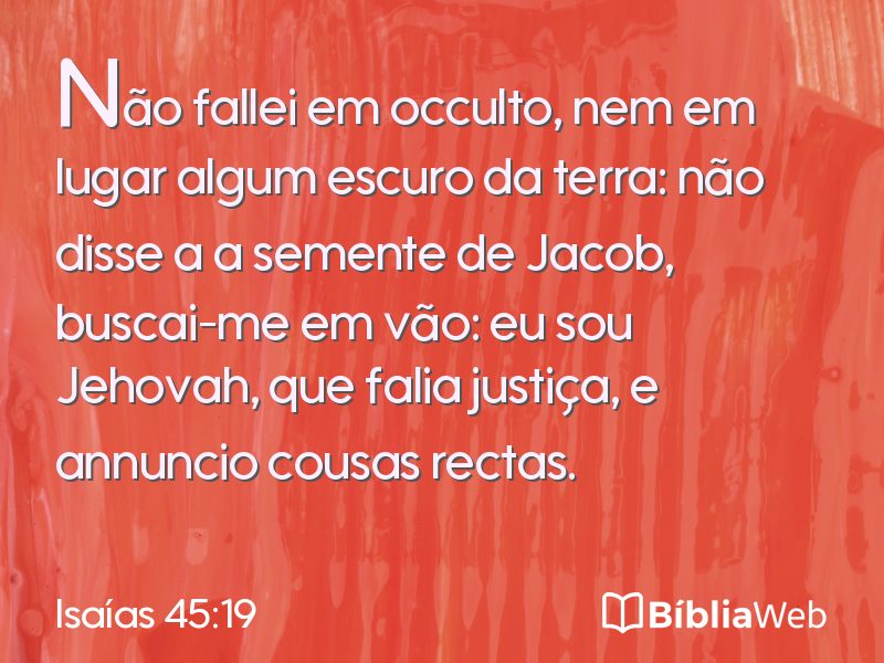 Isaías 45:19 em imagem para compartilhar