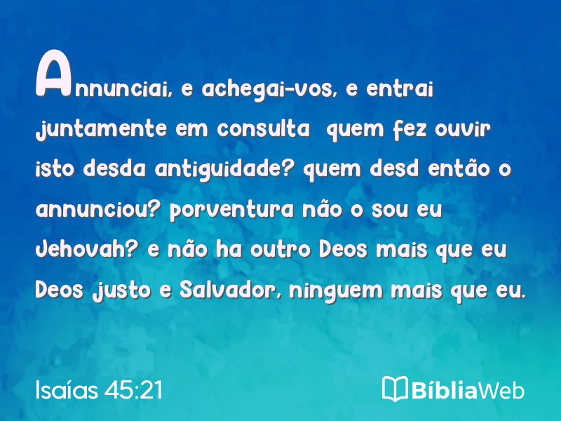 Isaías 45:21 em imagem para compartilhar