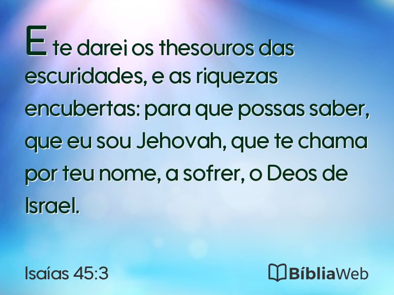 Isaías 45:3 em imagem para compartilhar