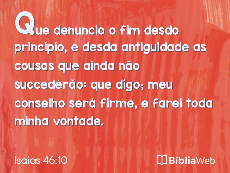 Isaías 46:10 em imagem para compartilhar