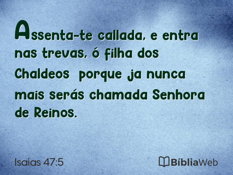 Isaías 47:5 em imagem para compartilhar