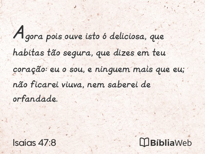 Isaías 47:8 em imagem para compartilhar