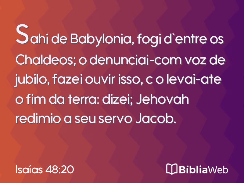 Isaías 48:20 em imagem para compartilhar