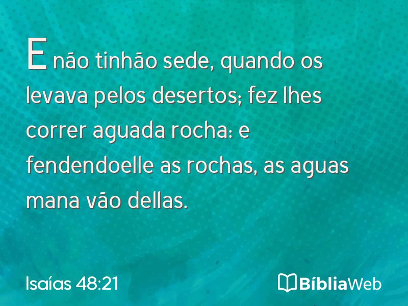 Isaías 48:21 em imagem para compartilhar