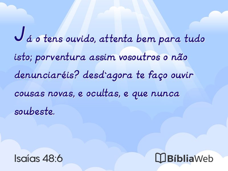 Isaías 48:6 em imagem para compartilhar