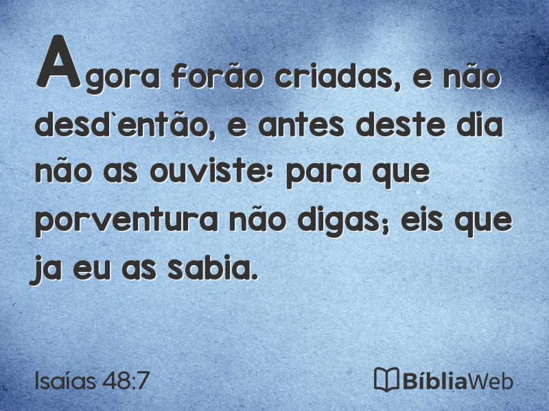 Isaías 48:7 em imagem para compartilhar