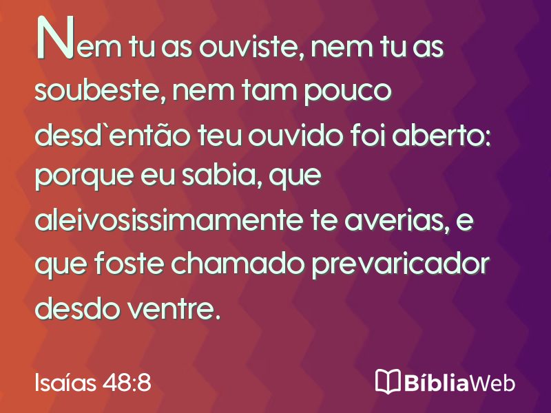 Isaías 48:8 em imagem para compartilhar