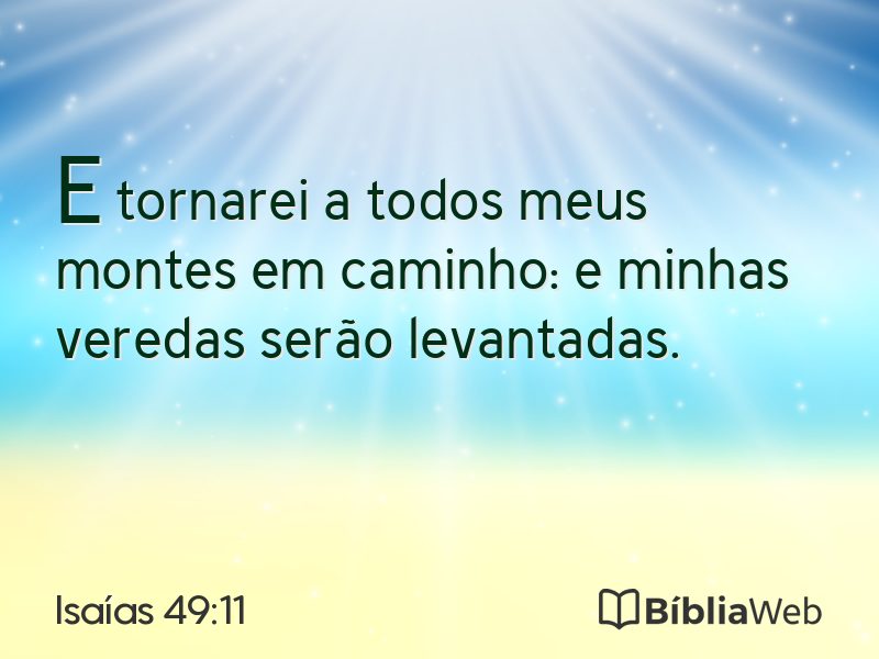 Isaías 49:11 em imagem para compartilhar