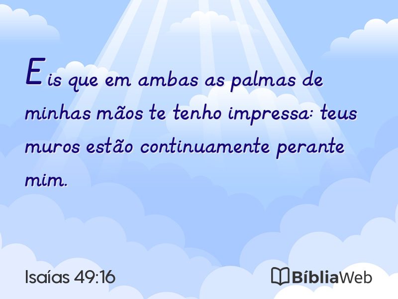 Isaías 49:16 em imagem para compartilhar