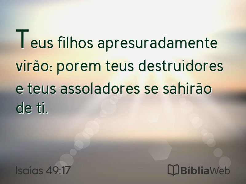 Isaías 49:17 em imagem para compartilhar