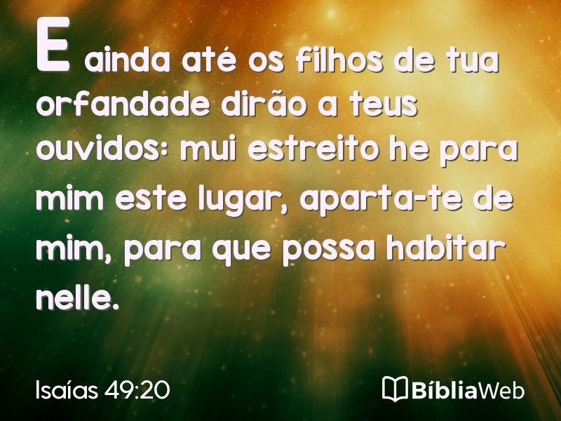 Isaías 49:20 em imagem para compartilhar