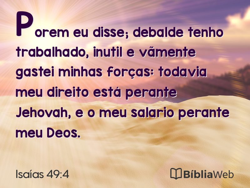 Isaías 49:4 em imagem para compartilhar