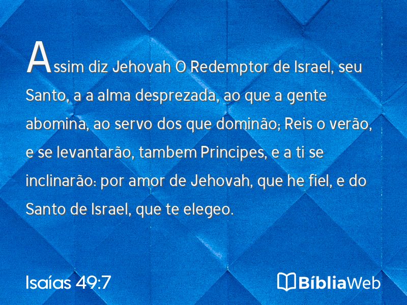 Isaías 49:7 em imagem para compartilhar