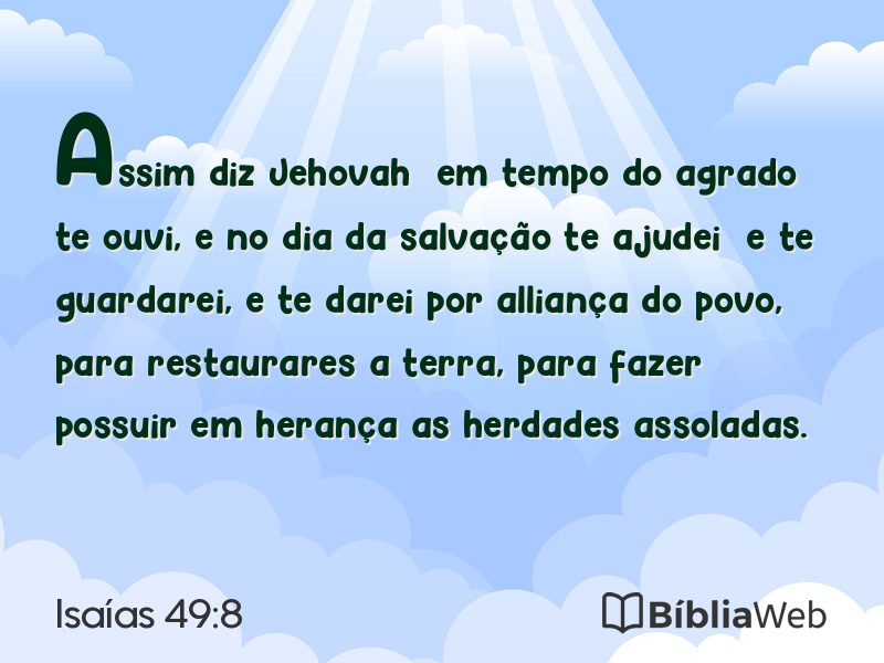 Isaías 49:8 em imagem para compartilhar