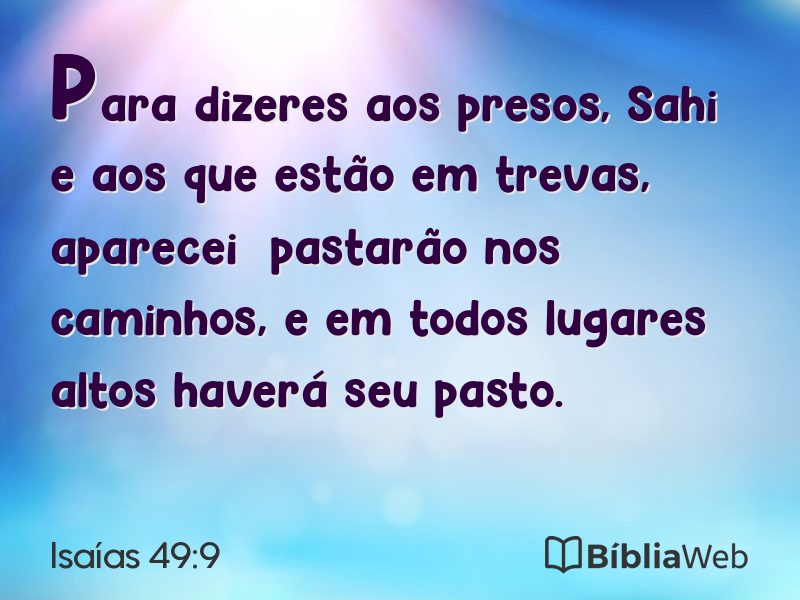 Isaías 49:9 em imagem para compartilhar