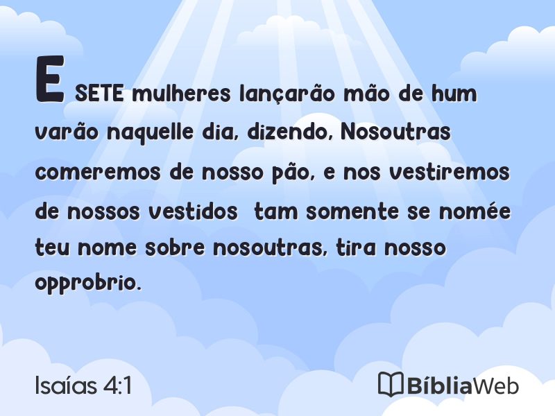 Isaías 4:1 em imagem para compartilhar