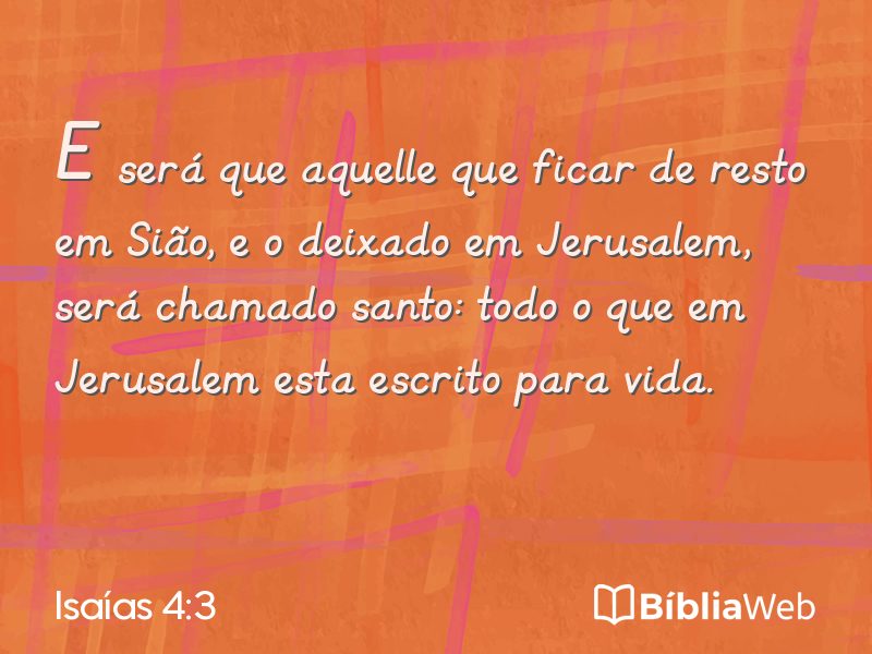 Isaías 4:3 em imagem para compartilhar