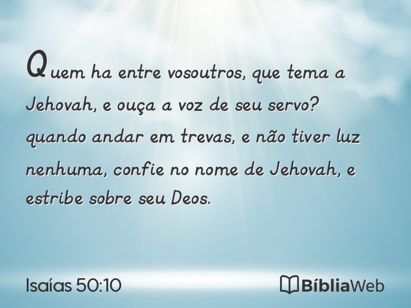 Isaías 50:10 em imagem para compartilhar