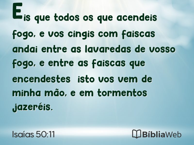 Isaías 50:11 em imagem para compartilhar