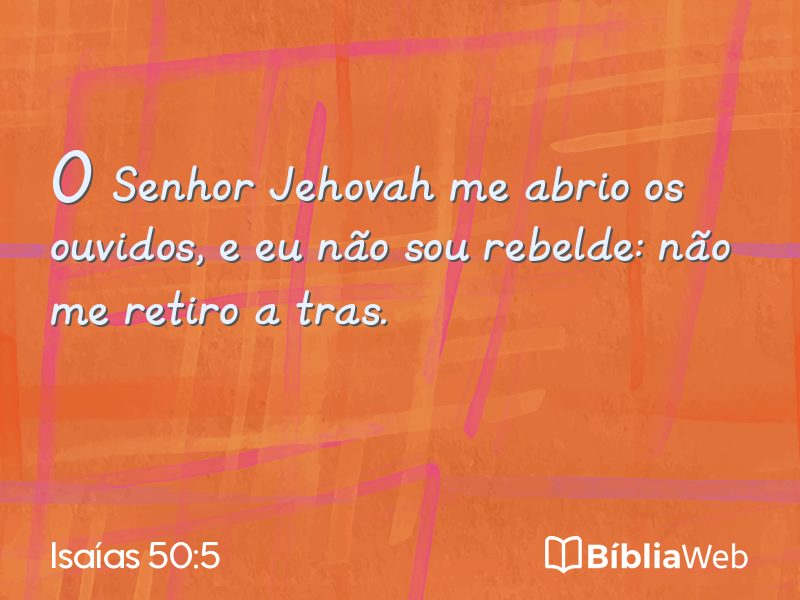 Isaías 50:5 em imagem para compartilhar
