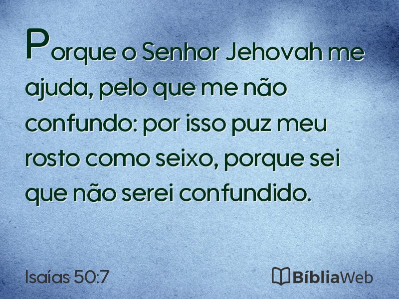 Isaías 50:7 em imagem para compartilhar